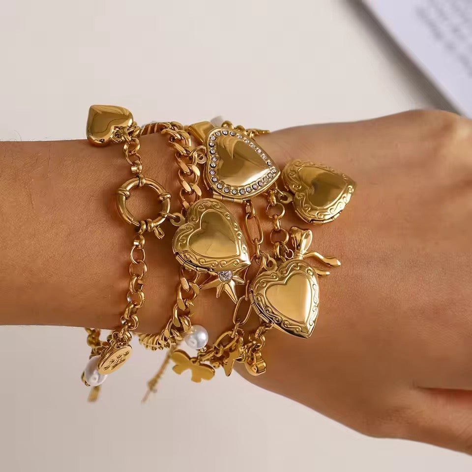 Everlasting Heart Charm Locket Bracelet - Calilo Australia