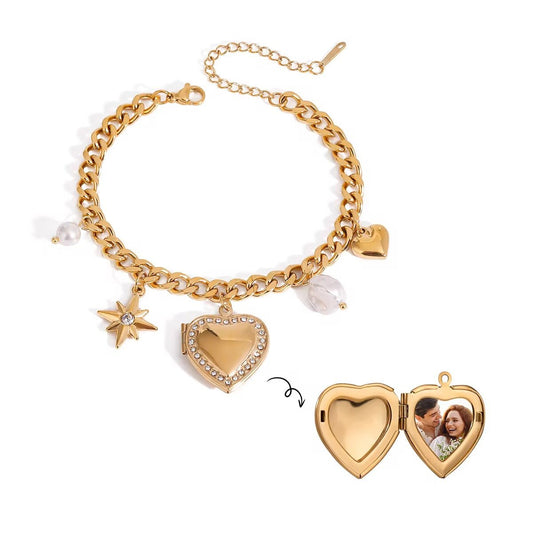 Everlasting Heart Charm Locket Bracelet - Calilo Australia