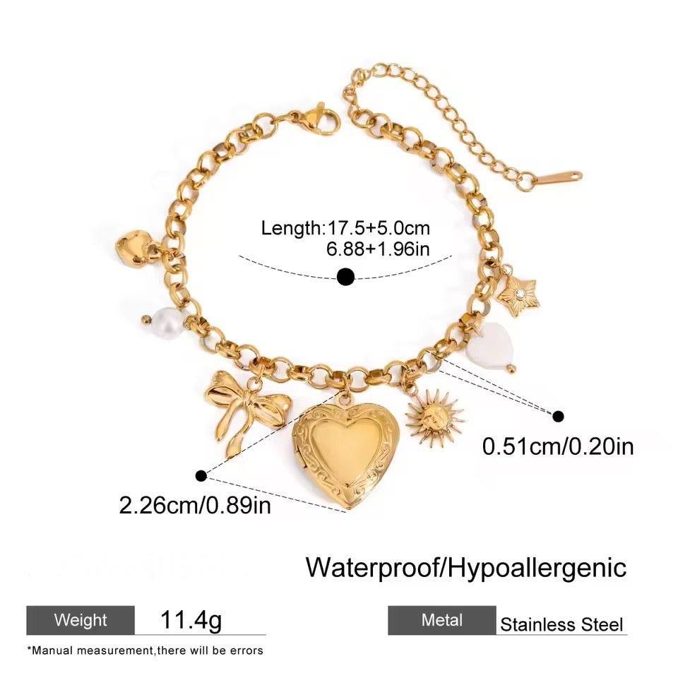 Everlasting Heart Charm Locket Bracelet - Calilo Australia