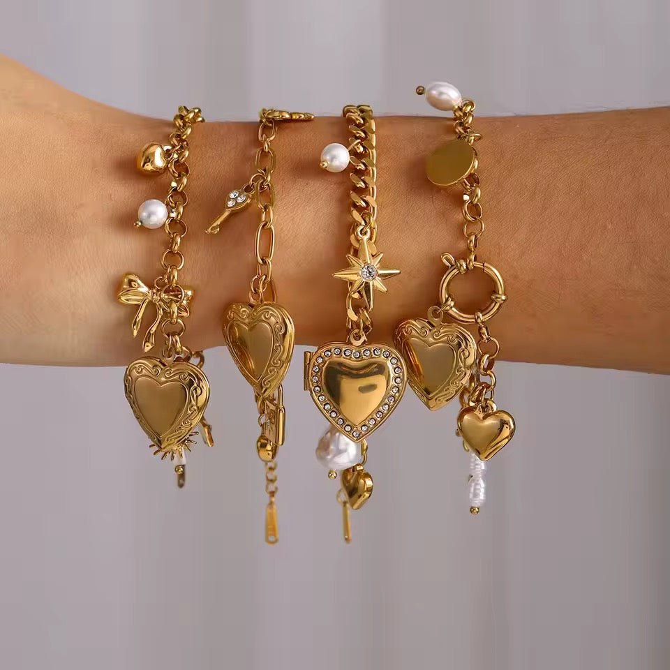 Everlasting Heart Charm Locket Bracelet - Calilo Australia
