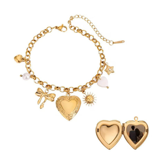 Everlasting Heart Charm Locket Bracelet - Calilo Australia