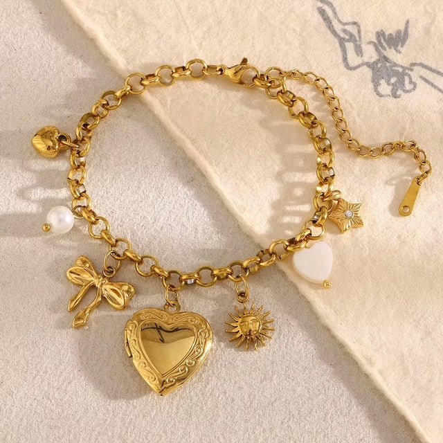 Everlasting Heart Charm Locket Bracelet - Calilo Australia