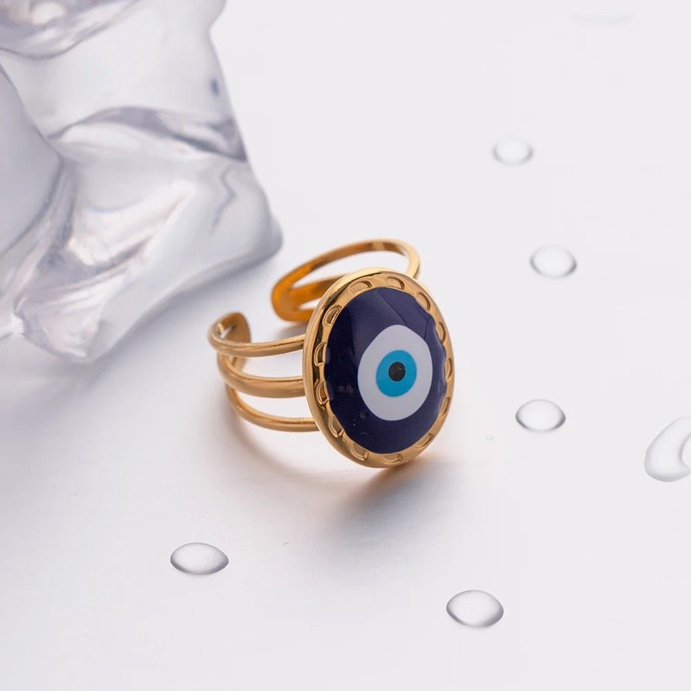 Evil Eye Adjustable Ring - Calilo Australia