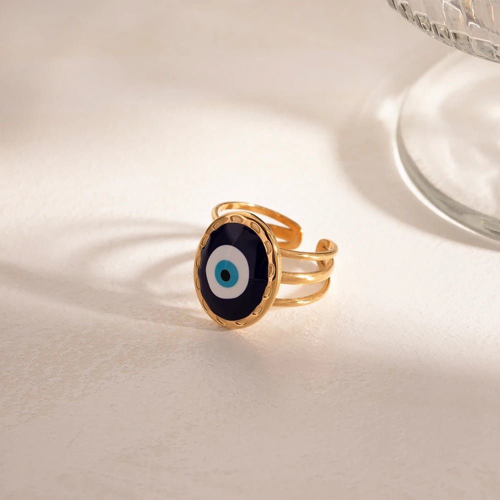 Evil Eye Adjustable Ring - Calilo Australia