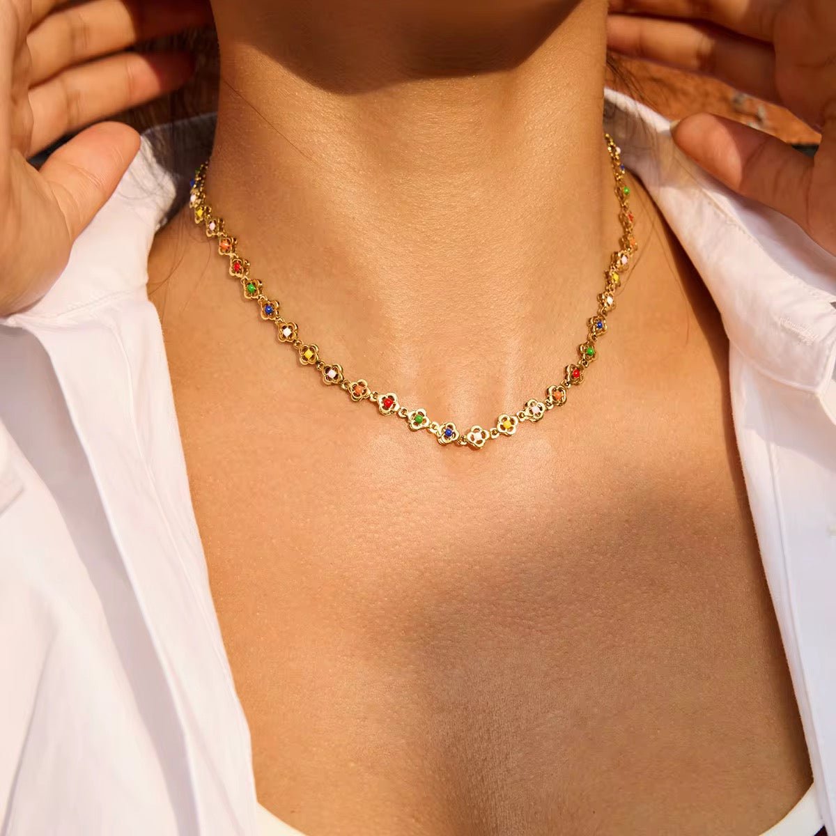 Flora Bloom Chain Necklace - Calilo Australia