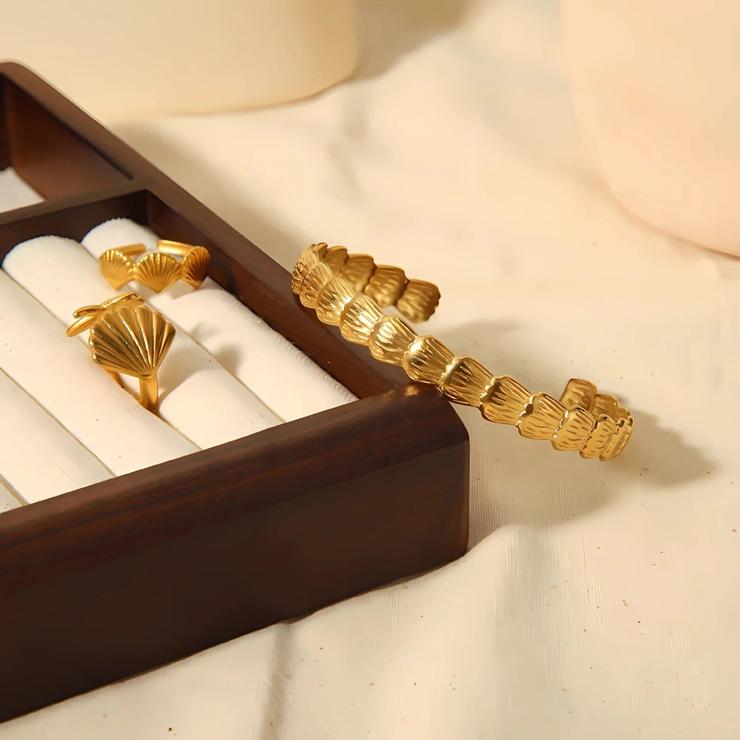 Gold Shell Cuff Bracelet - Calilo Australia