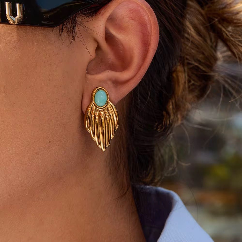 Ivy Blue Stone Earrings - Calilo Australia