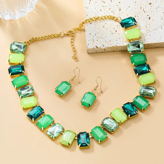 Lena Statement Necklace and Earrings Set - Calilo Australia