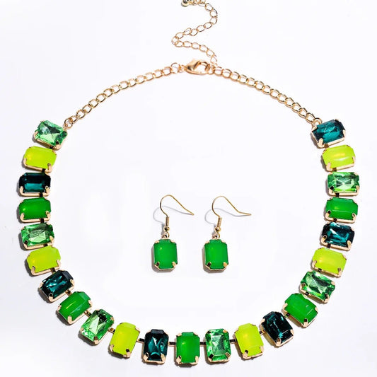 Lena Statement Necklace and Earrings Set - Calilo Australia