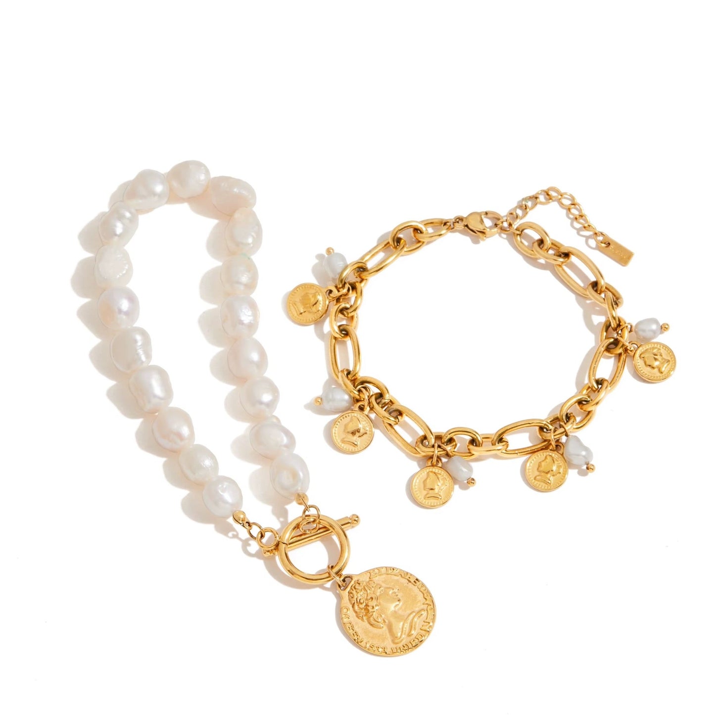 Liora Pearl & Coin Charm Duo - Calilo Australia