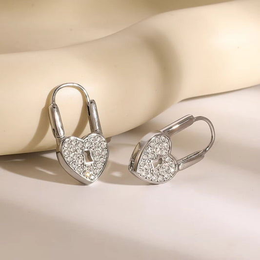 Love Heart Zircon Earrings - Calilo Australia