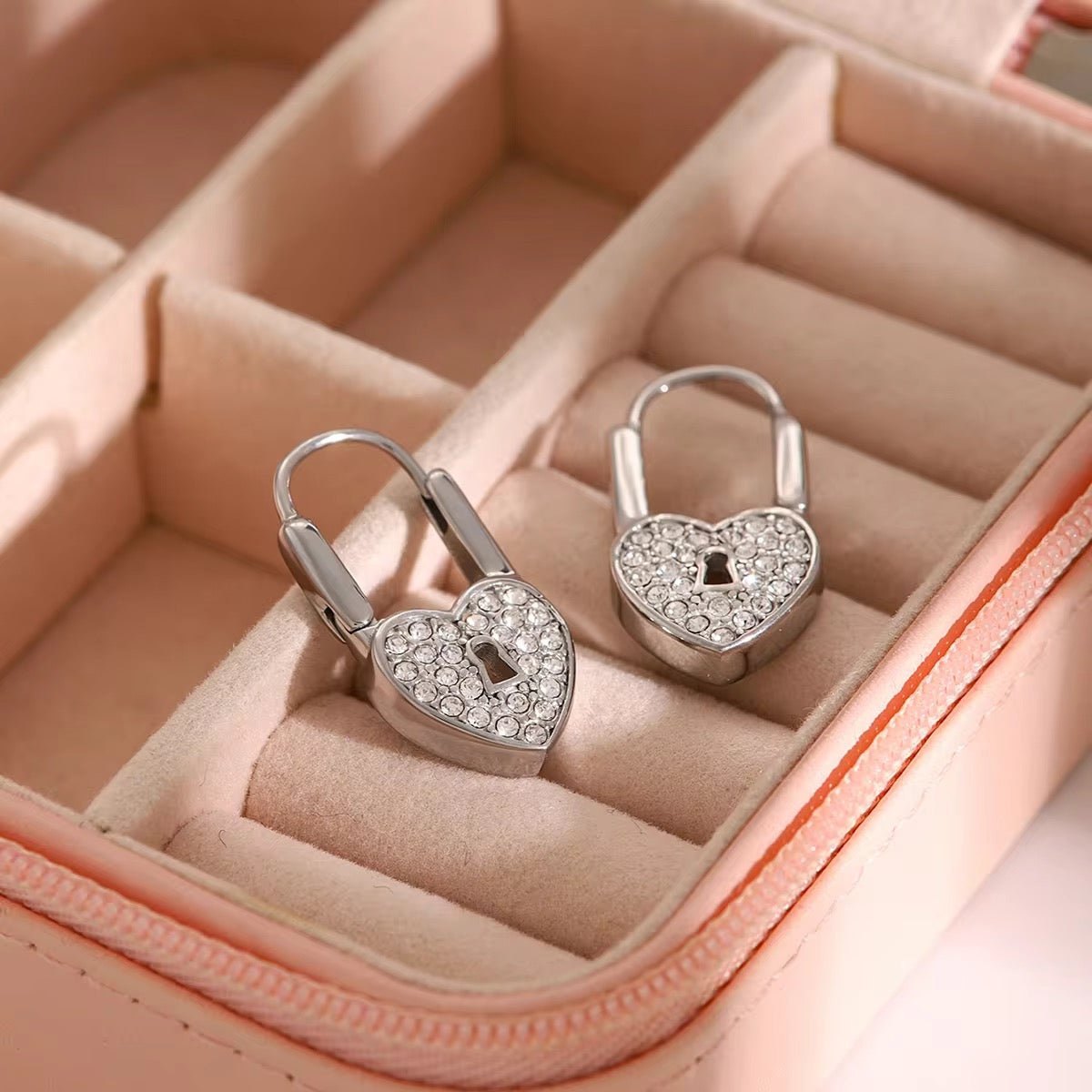 Love Heart Zircon Earrings - Calilo Australia