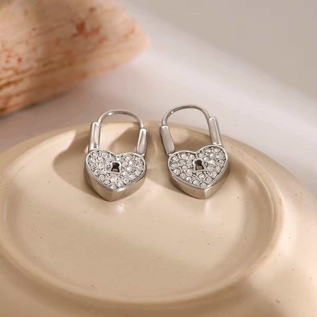 Love Heart Zircon Earrings - Calilo Australia