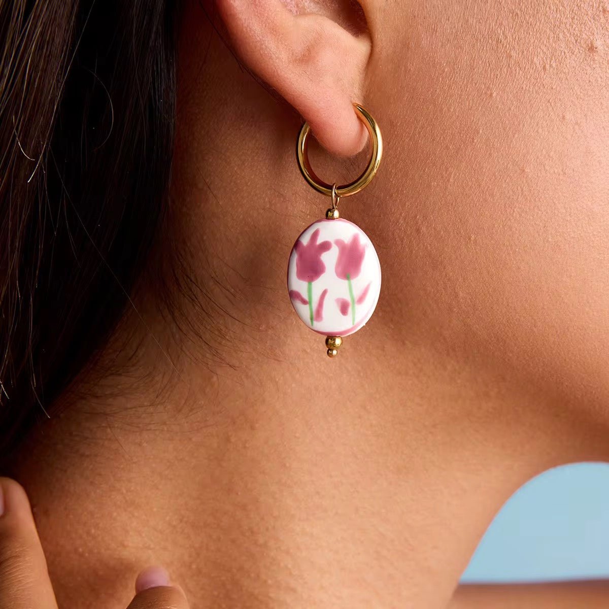 Lumière Vintage Ceramic Earrings - Calilo Australia