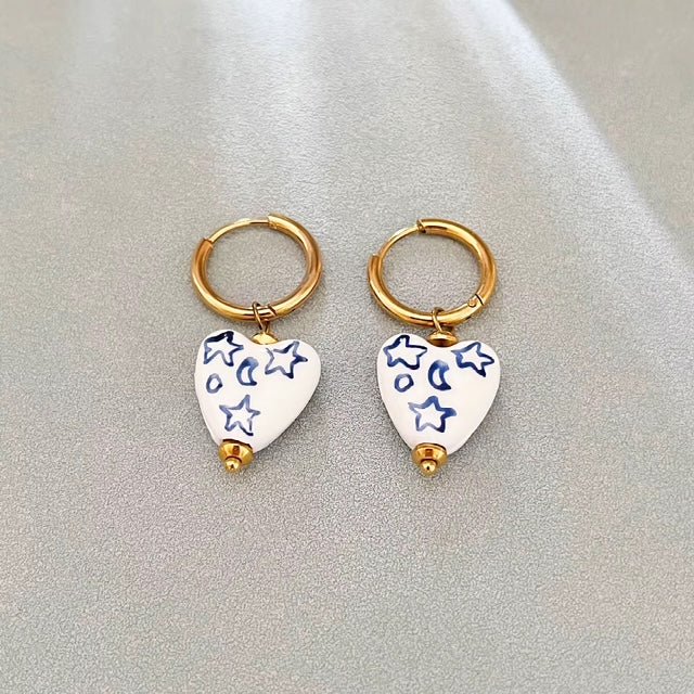 Lumière Vintage Ceramic Earrings - Calilo Australia