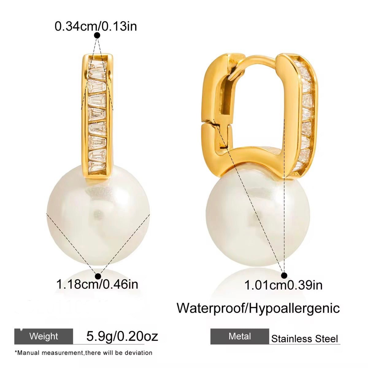 Luna Pearl & Zircon Earrings - Calilo Australia