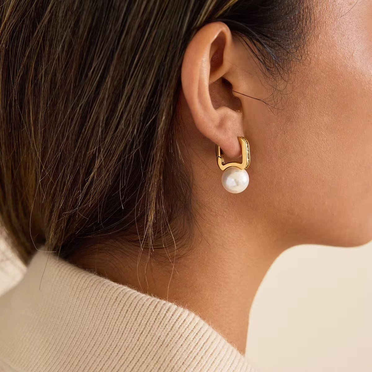 Luna Pearl & Zircon Earrings - Calilo Australia