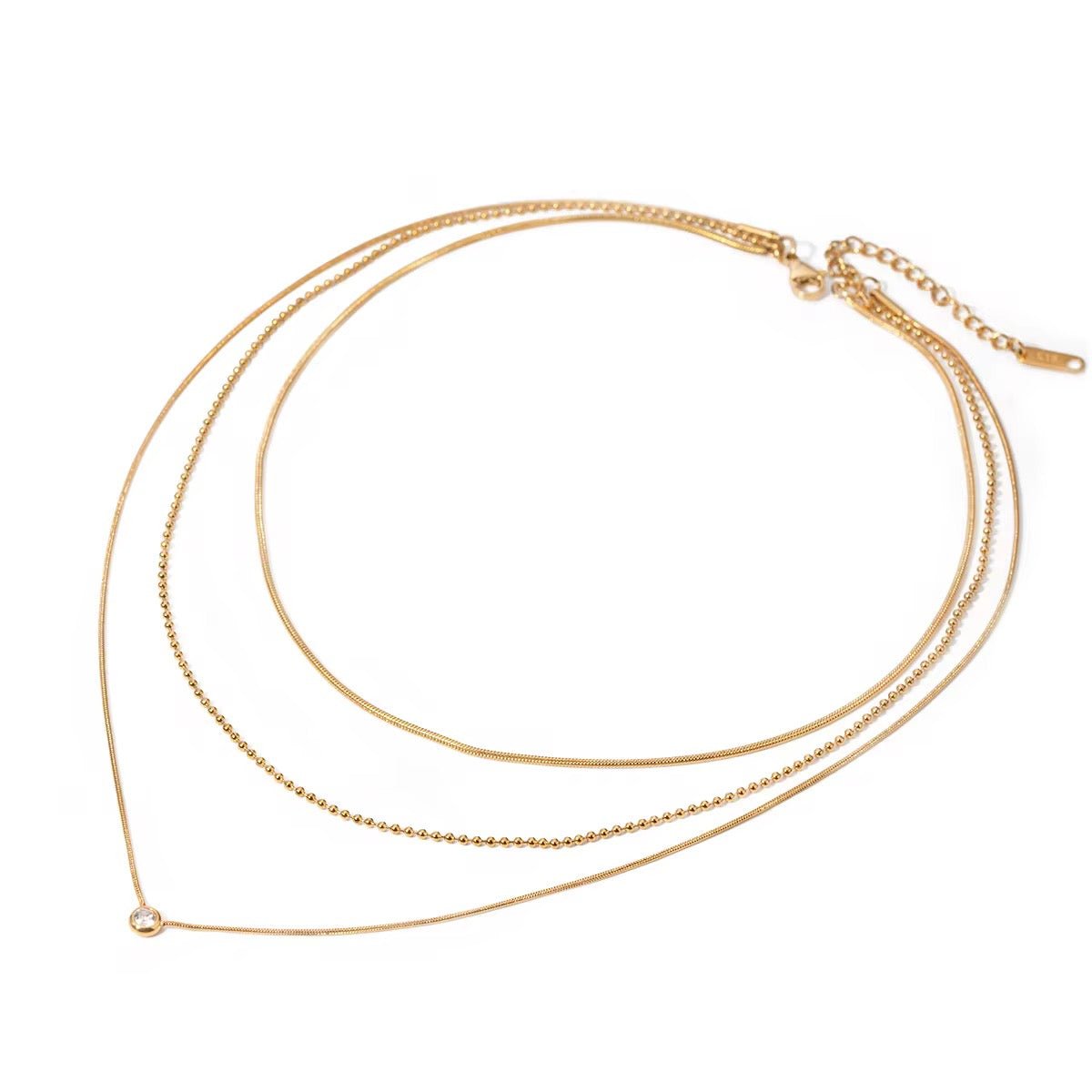 Luna Zircon Layer Necklace - Calilo Australia