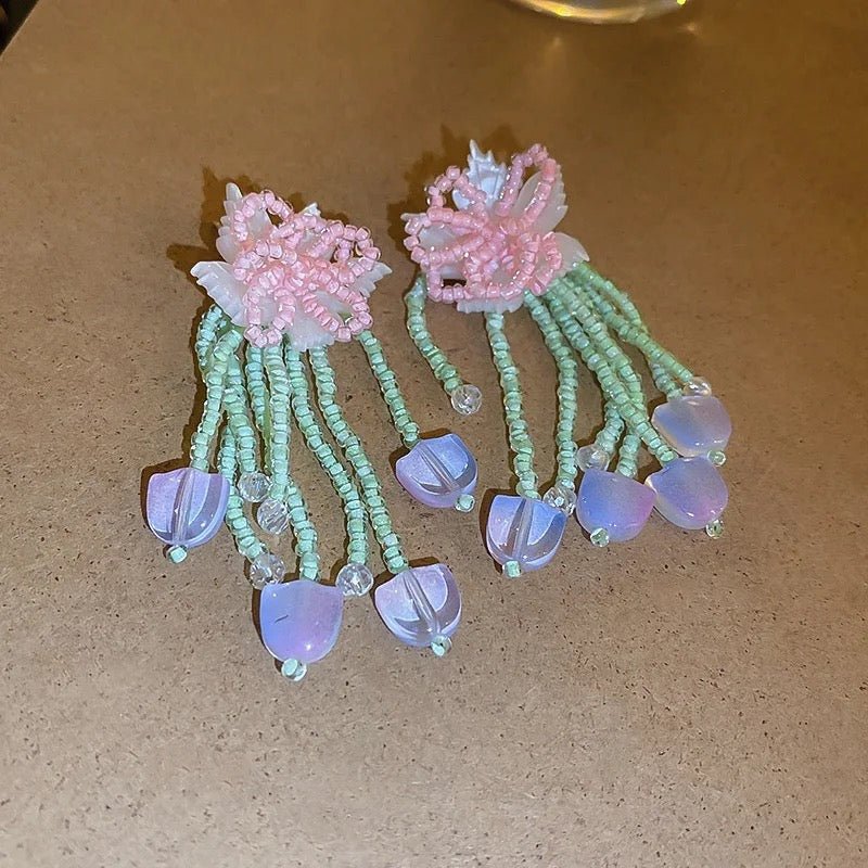 Pink Lily Earrings - Calilo Australia