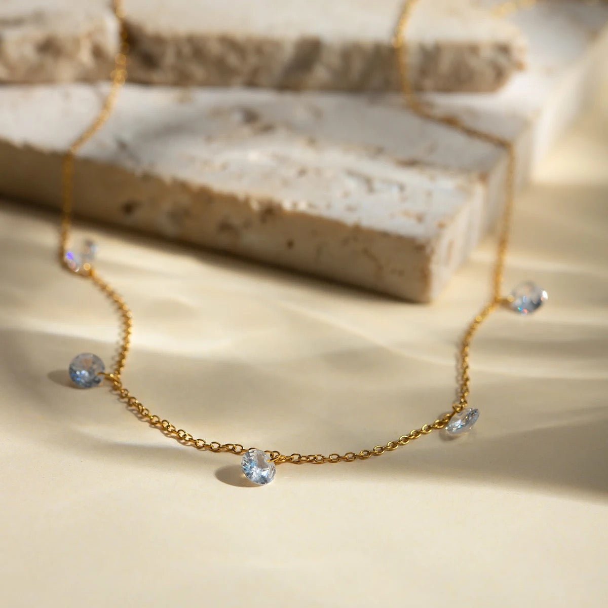 Rose Zircon Necklace - Calilo Australia