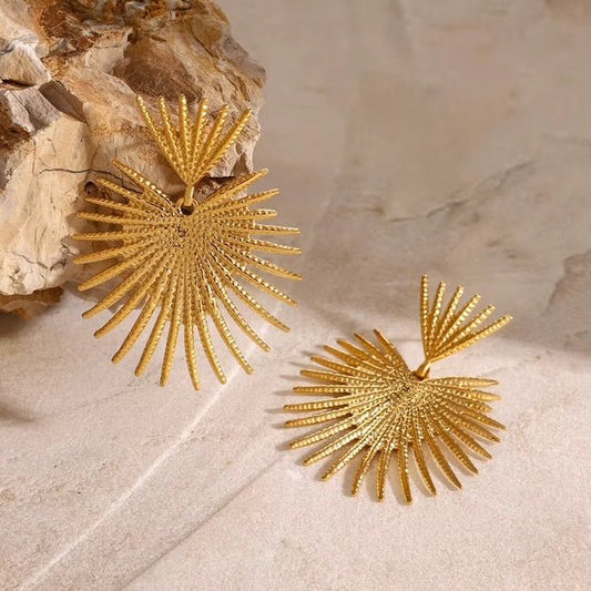 Samara Double Ginkgo Leaf Drop Earrings - Calilo Australia