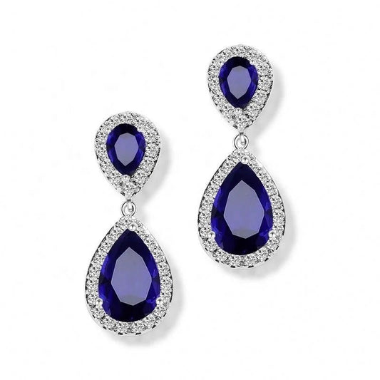 Sapphire Drop Earrings - Calilo Australia