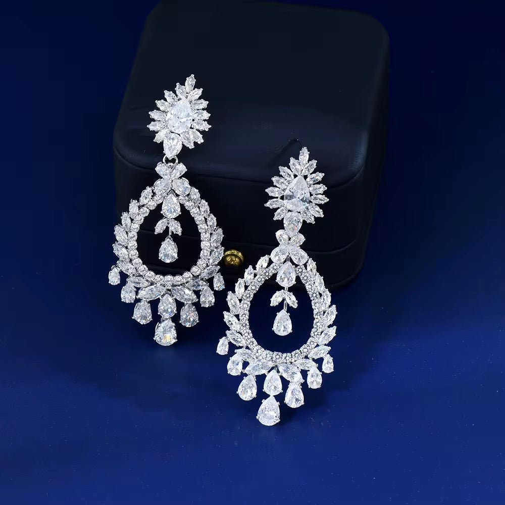 Seraphina Cubic Zirconia Bridal Earrings - Calilo Australia