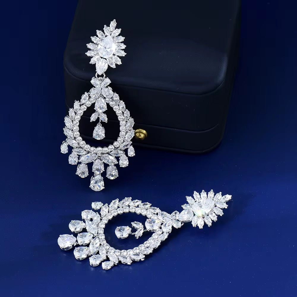 Seraphina Cubic Zirconia Bridal Earrings - Calilo Australia
