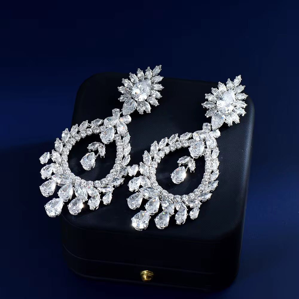 Seraphina Cubic Zirconia Bridal Earrings - Calilo Australia