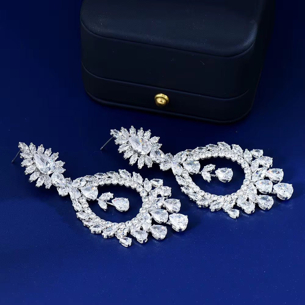 Seraphina Cubic Zirconia Bridal Earrings - Calilo Australia