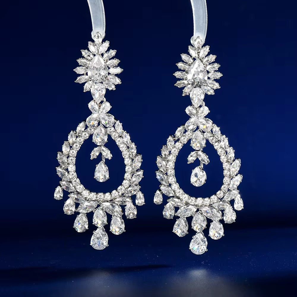 Seraphina Cubic Zirconia Bridal Earrings - Calilo Australia