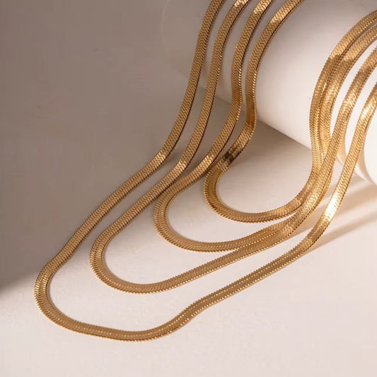 Serena Flat Snake Chain Necklace - Calilo Australia