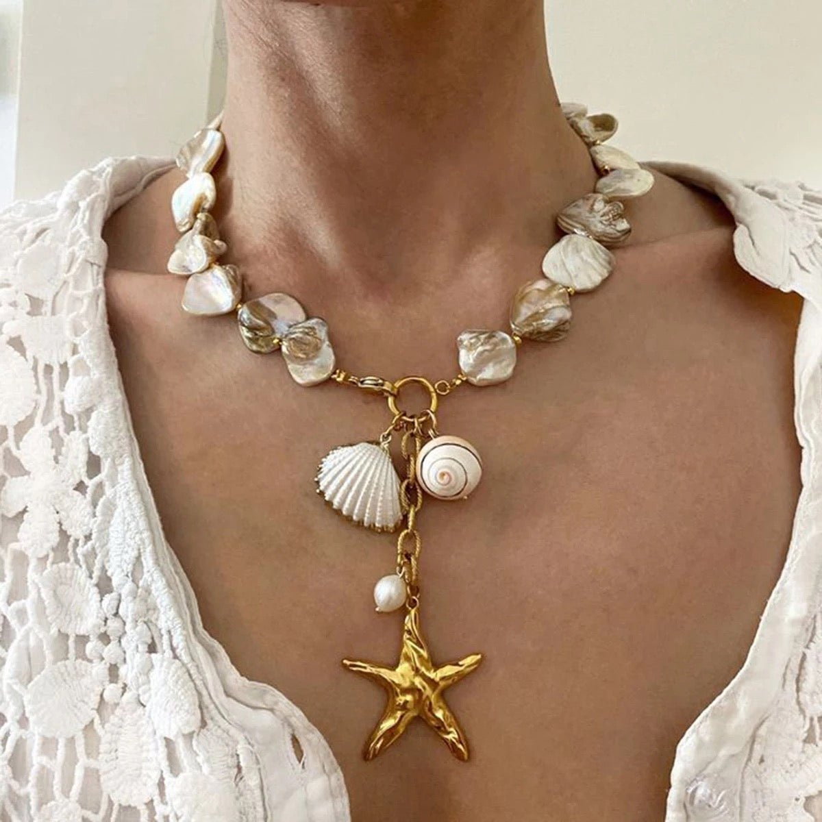 Ali Shell Starfish Shell Necklace - Calilo Australia