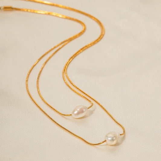 Sylvi Pearl Layer Necklace - Calilo Australia