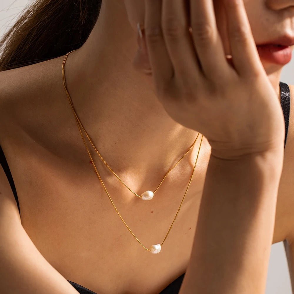 Sylvi Pearl Layer Necklace - Calilo Australia