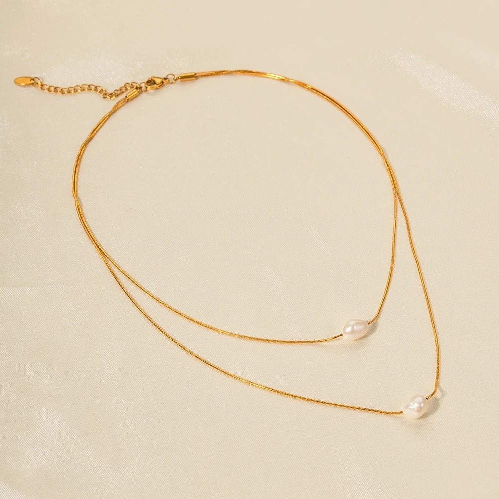 Sylvi Pearl Layer Necklace - Calilo Australia