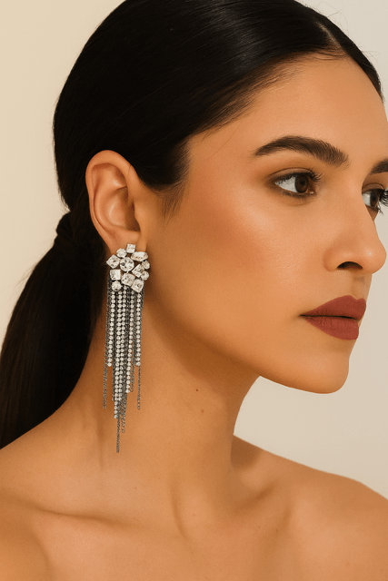 The Aurora Luxe Rhinestone Statement Earrings - Calilo Australia