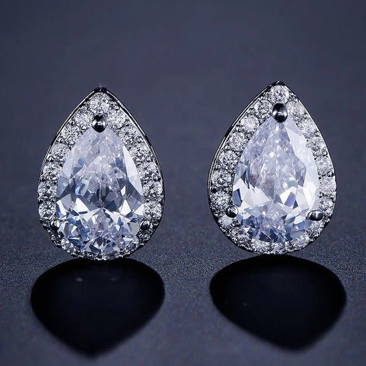Angelic Pear Diamond Stud Earrings - Coco & Cali