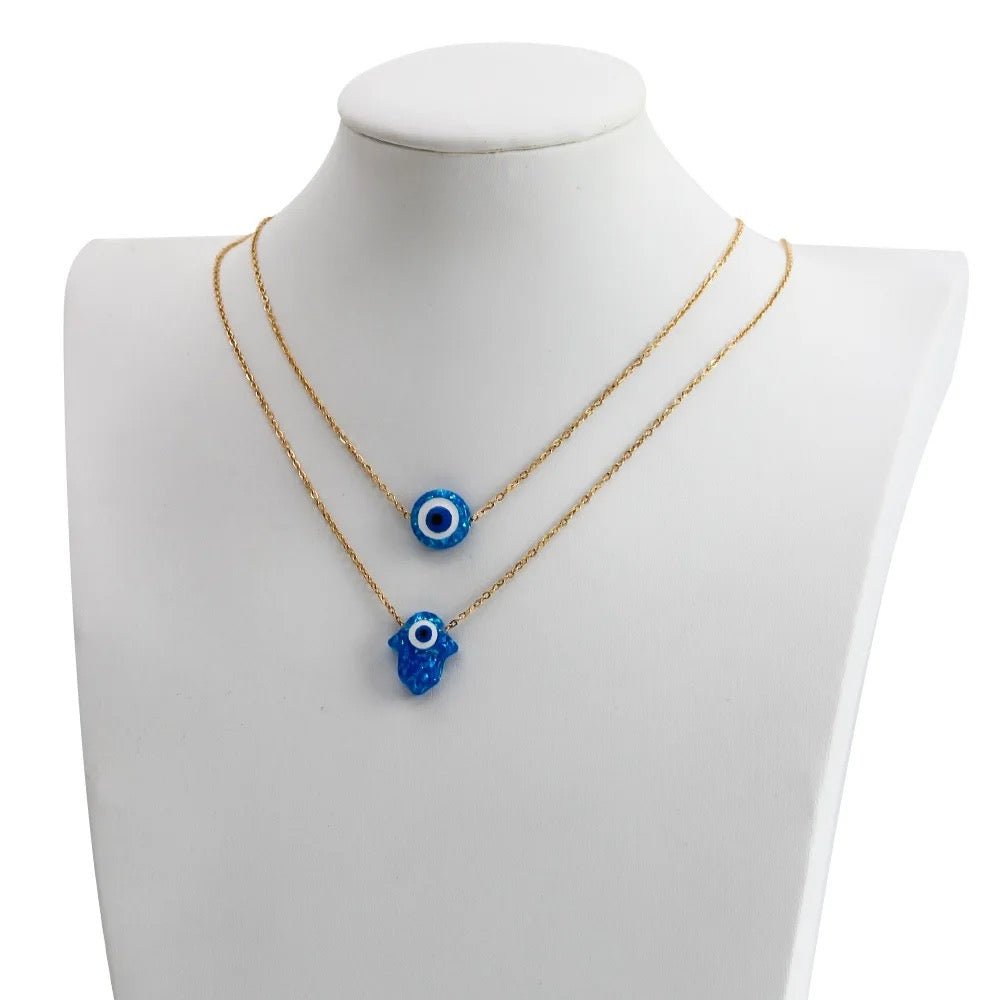 Hamsa Evil Eye Pendant - Coco & Cali