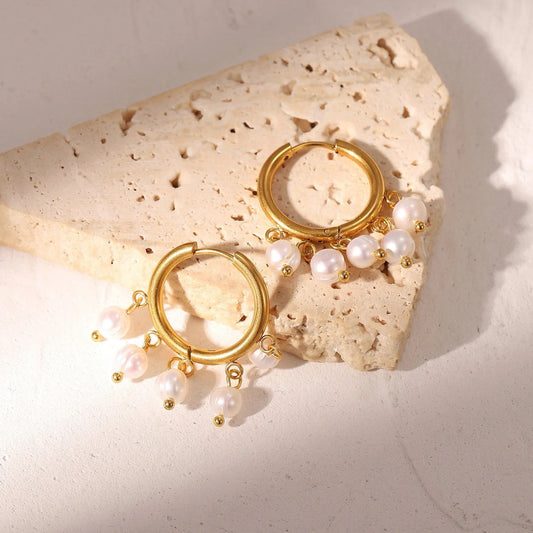 Heidi Pearl Hoop Earrings - Coco & Cali