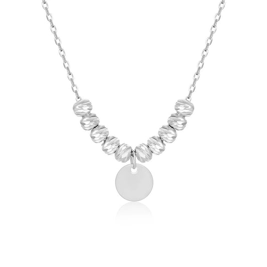 Sarah Disc Silver Necklace - Coco & Cali